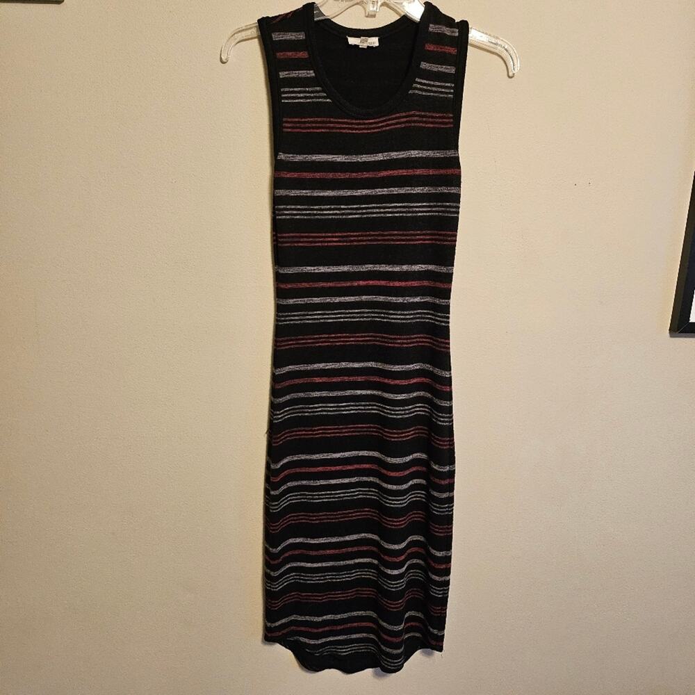 Aritizia Wilfred Free Sleeveless Bodycon Midi Tank Striped Black Dress XS